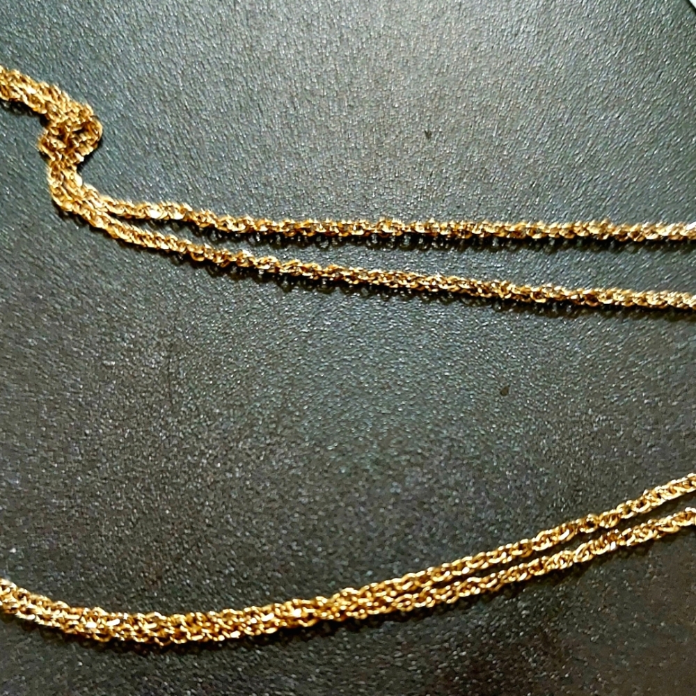 14k Yellow Gold Thin Chain Necklace 16"
